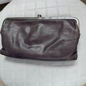 HOBO Lauren gray leather wallet